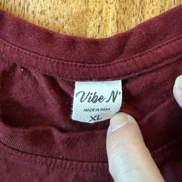 Vibe'n Maroon Casual Crop Tee - Picture 2 of 3